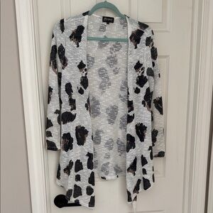 Stylish Animal Print Open Cardigan